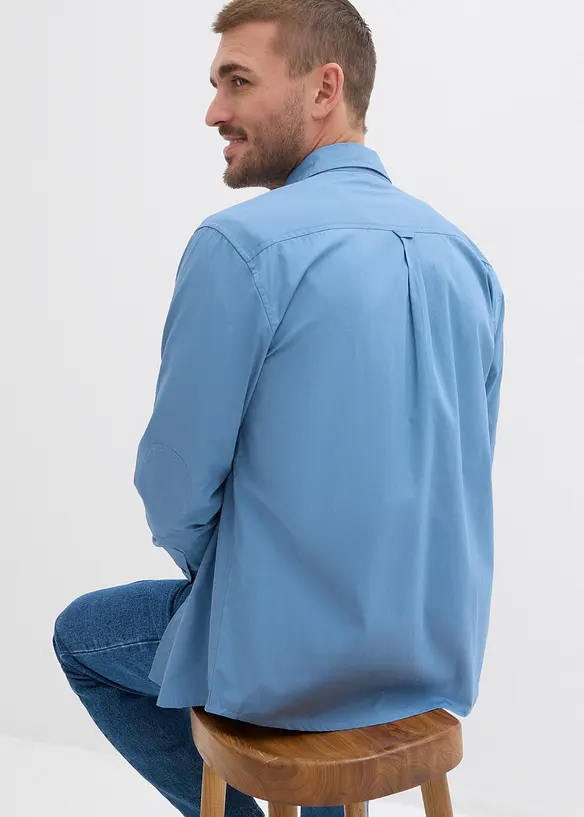 Chemise 100% coton avec applications coudes, bonprix