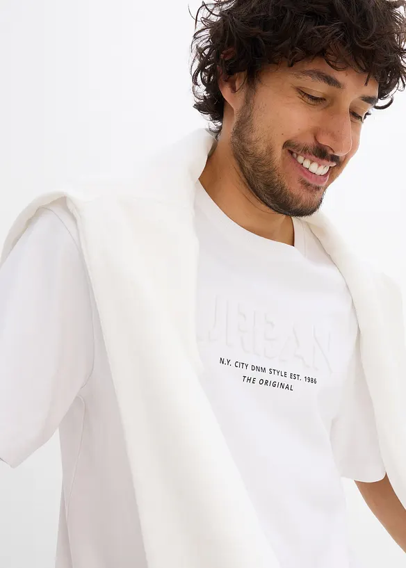 T-shirt loose 100% coton, imprimé 3D, bonprix