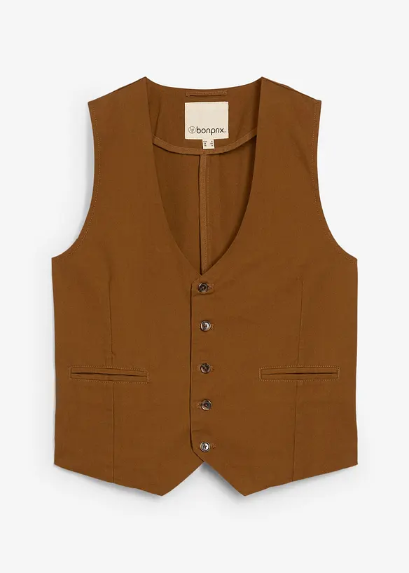 Gilet de costume en toile de coton, bonprix