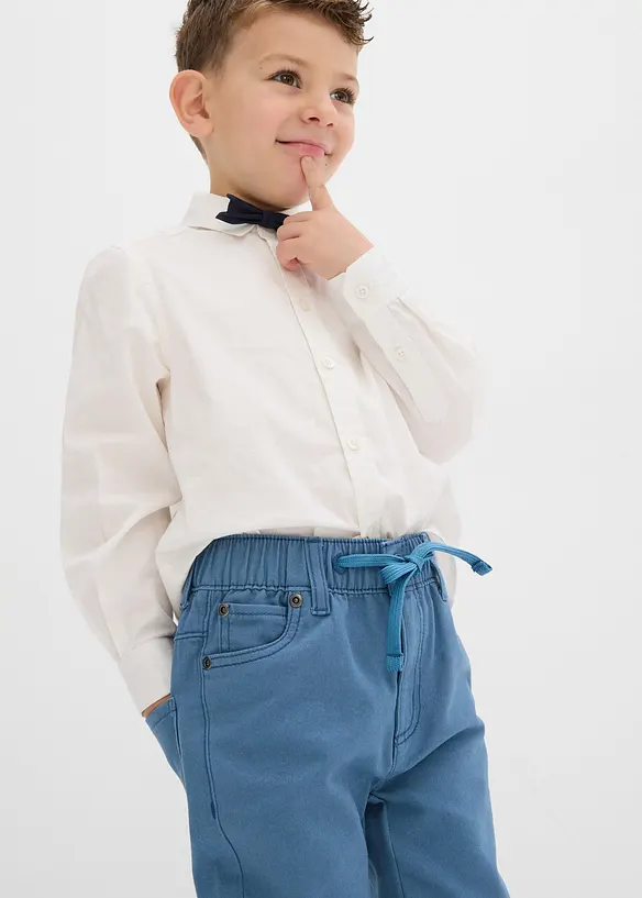 Pantalon droit taille élastiquée 100% coton, Regular, bonprix