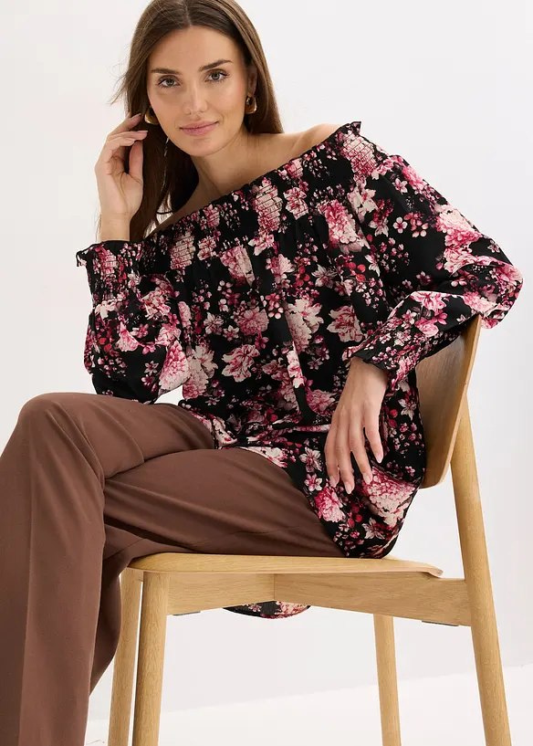 Blouse plus longue au dos, bonprix