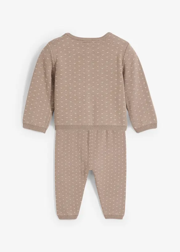 Gilet et pantalon en maille de coton mélangé (ens. 2 pces), bonprix