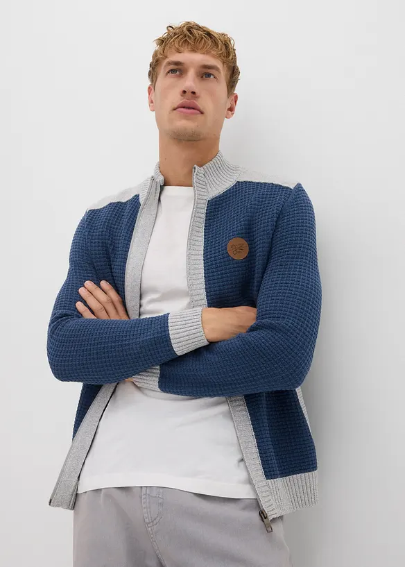 Veste en grosse maille à col montant, bonprix