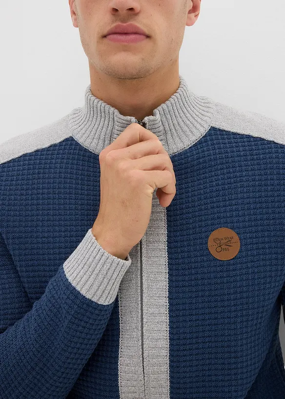 Veste en grosse maille à col montant, bonprix