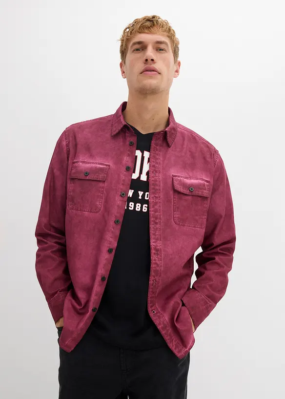 Chemise aspect délavé, 100% coton, bonprix