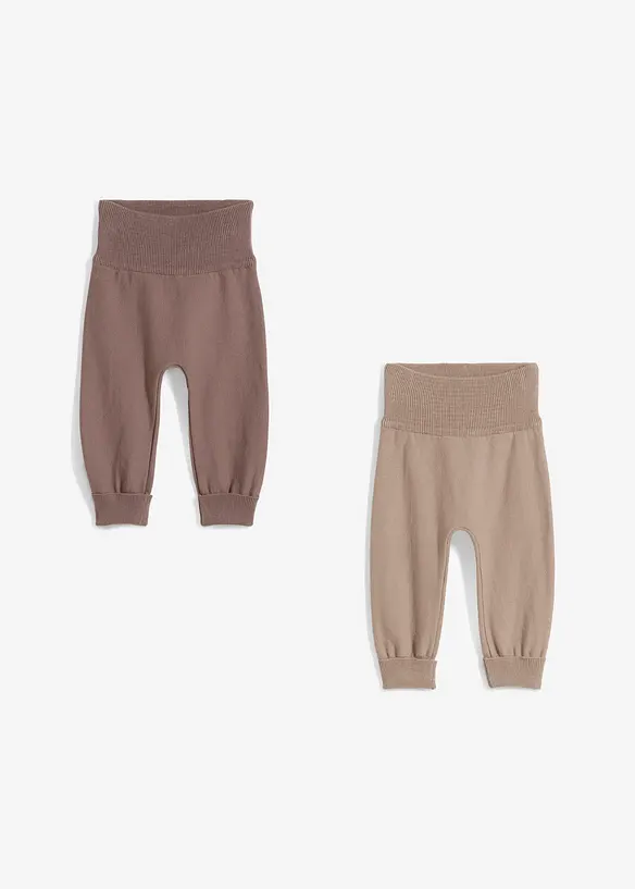 Lots de 2 pantalons évolutifs en maille de coton mélangé, bonprix