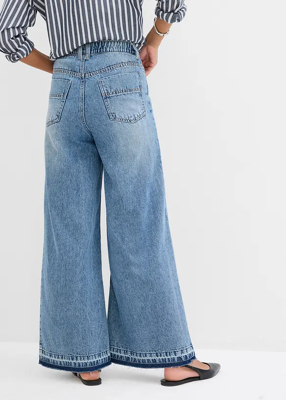 Jean large taille haute, raccourci, bonprix