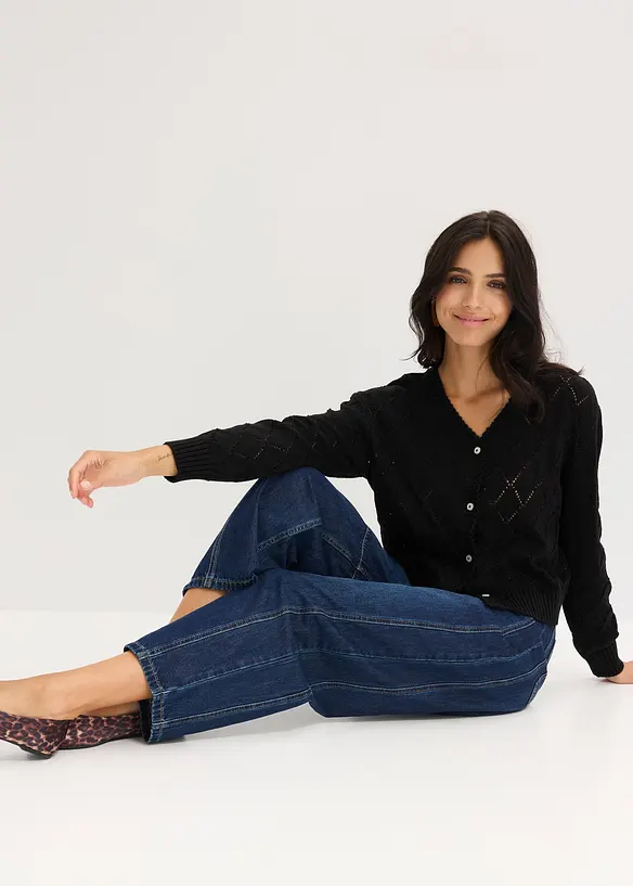 Gilet en maille ajourée, bonprix