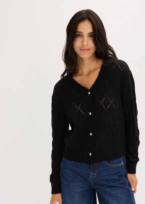 Gilet en maille ajourée, bonprix