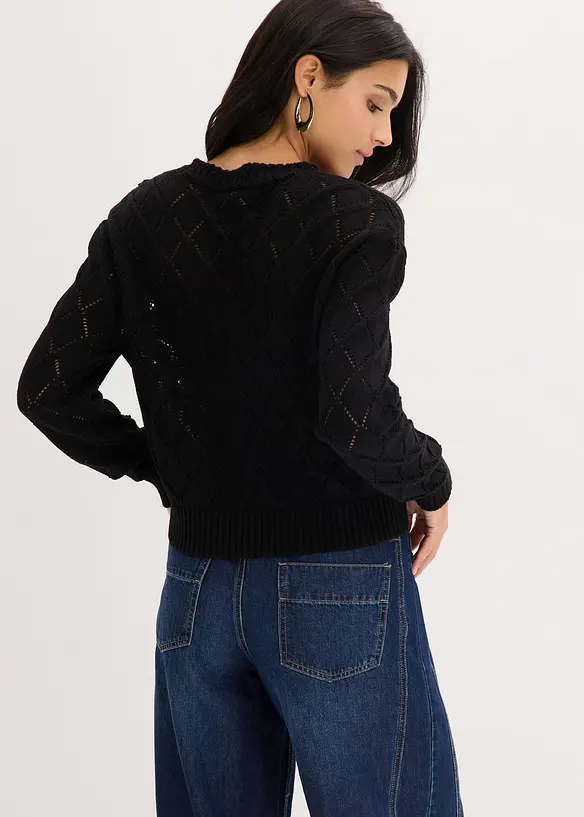 Gilet en maille ajourée, bonprix