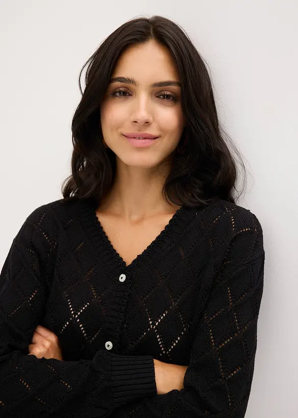 Gilet en maille ajourée, bonprix