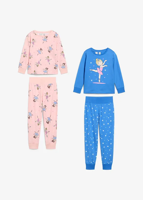 Lot de 2 pyjamas 100% coton (ens. 4 pces), bonprix
