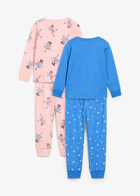 Lot de 2 pyjamas 100% coton (ens. 4 pces), bonprix