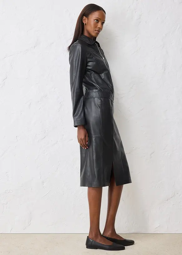 Veste en cuir d’agneau nappa, bonprix