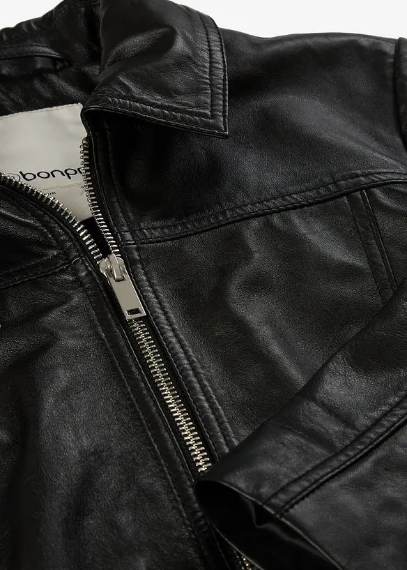 Veste en cuir d’agneau nappa, bonprix