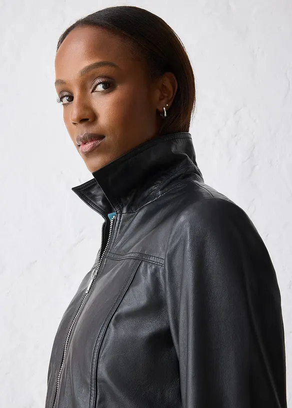 Veste en cuir d’agneau nappa, bonprix