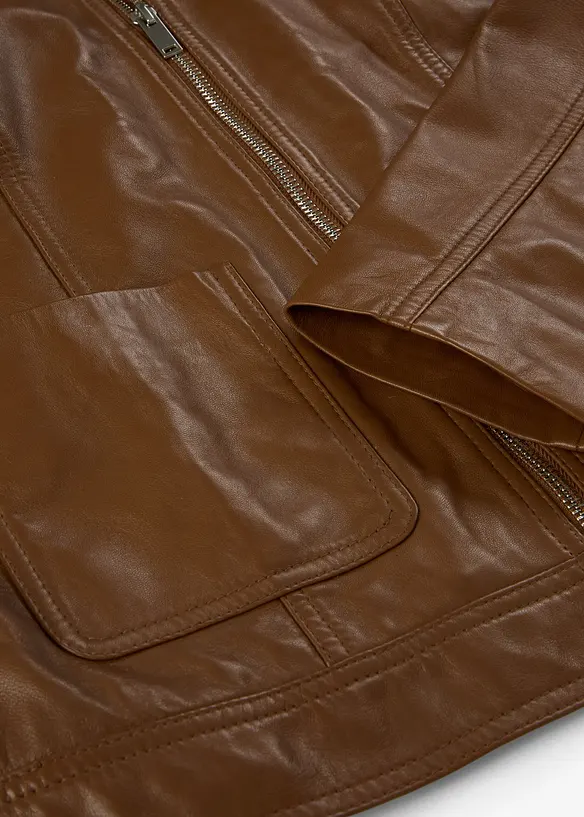 Veste en cuir d’agneau nappa, bonprix