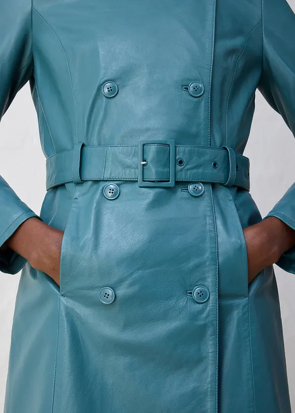 Trench-coat en cuir d’agneau nappa, bonprix