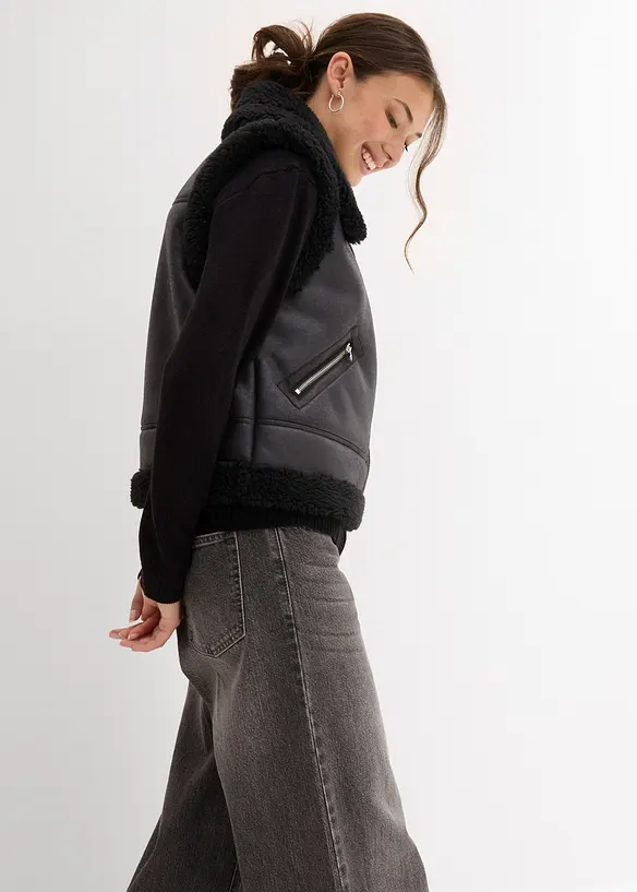 Gilet sans manches enduit, bonprix