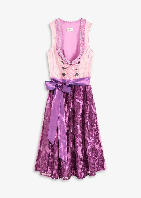 Dirndl avec tablier à sequins (ens. 2 pces), bonprix