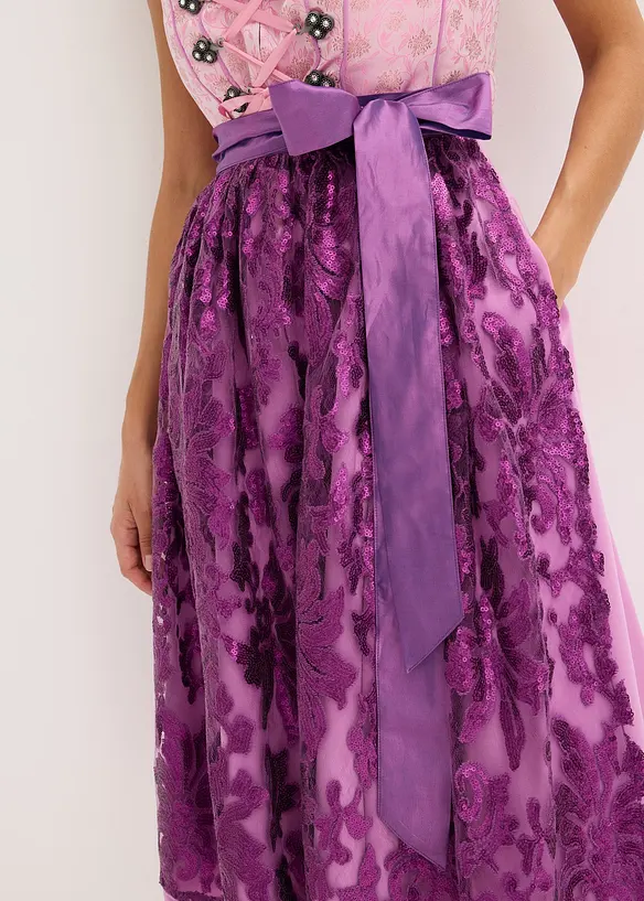 Dirndl avec tablier à sequins (ens. 2 pces), bonprix