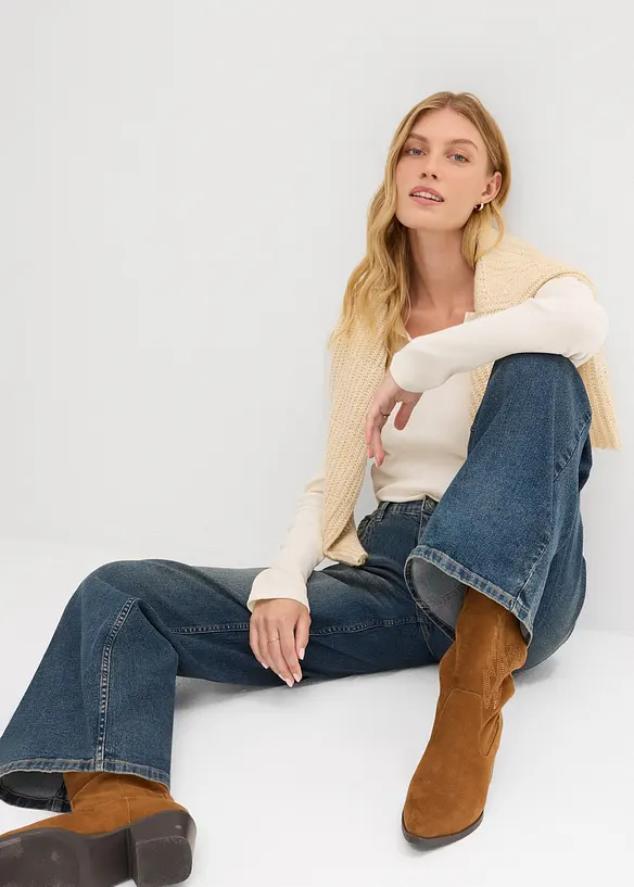 Jean large taille haute, bonprix