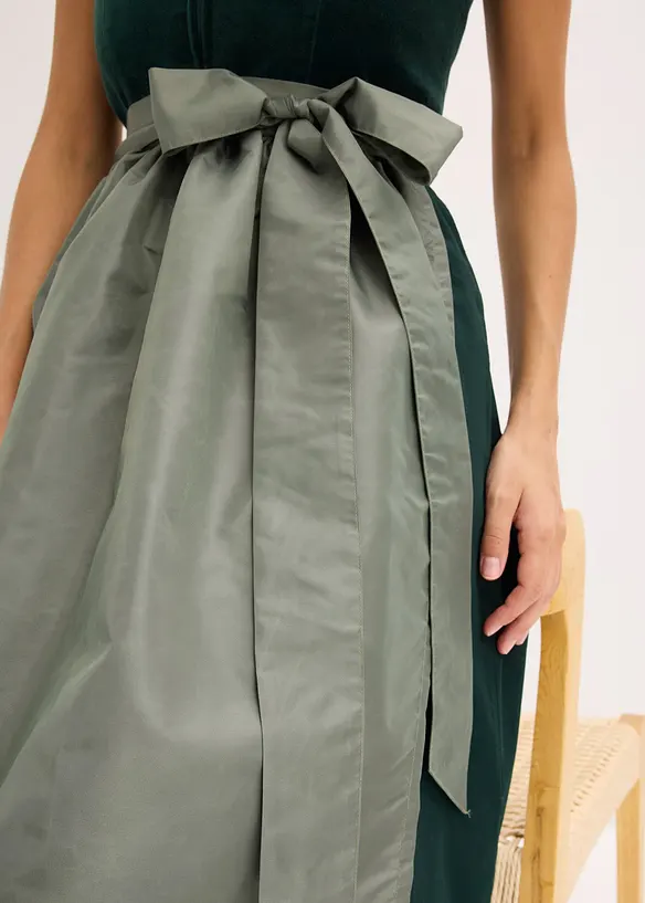 Dirndl avec corsage en velours et tablier en satin, bonprix