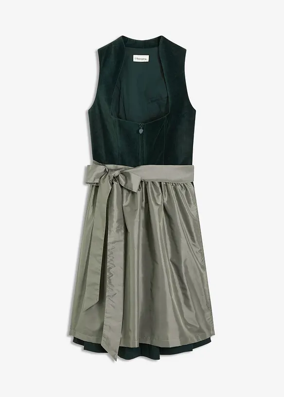 Dirndl avec corsage en velours et tablier en satin, bonprix