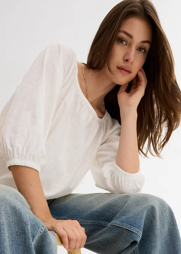 Blouse en jersey 100% coton, bonprix