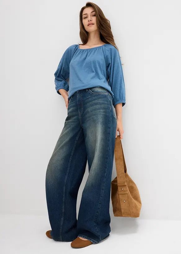 Blouse en jersey 100% coton, bonprix