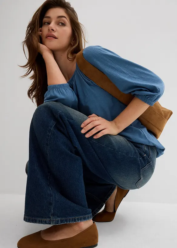 Blouse en jersey 100% coton, bonprix