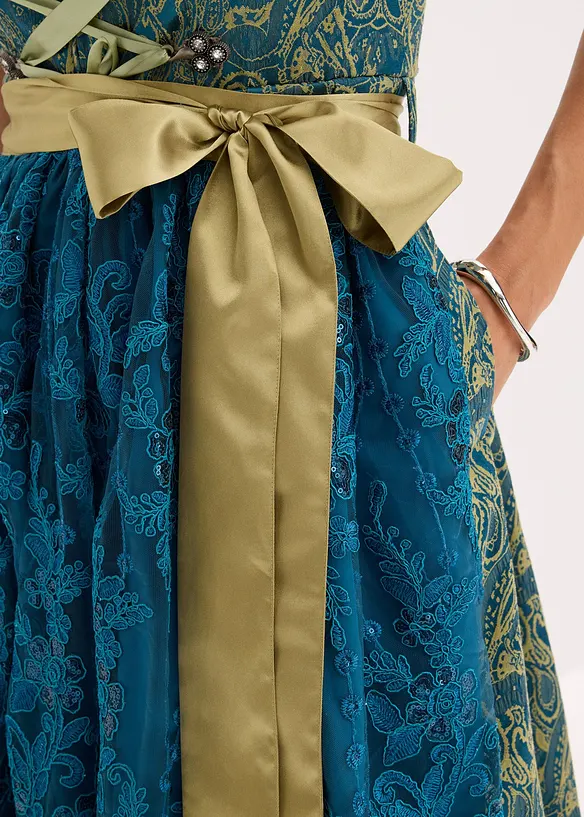 Dirndl avec tablier à sequins (ens. 2 pces), bonprix