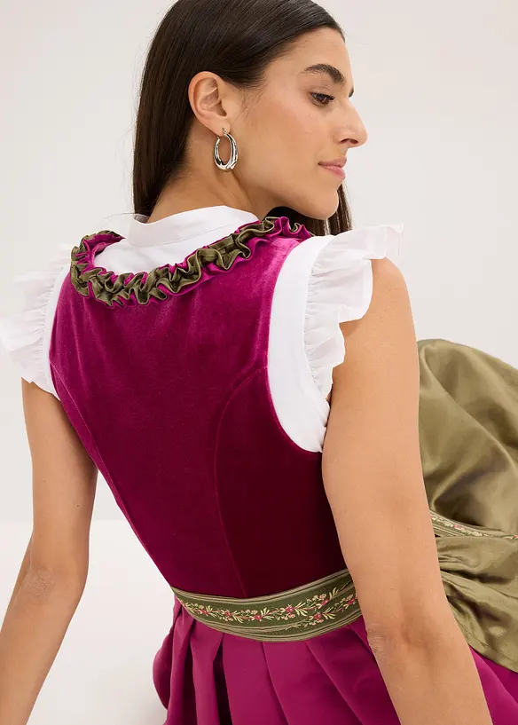 Dirndl avec velours, longueur midi (ens. 2 pces), bonprix