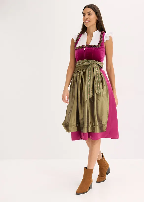 Dirndl avec velours, longueur midi (ens. 2 pces), bonprix