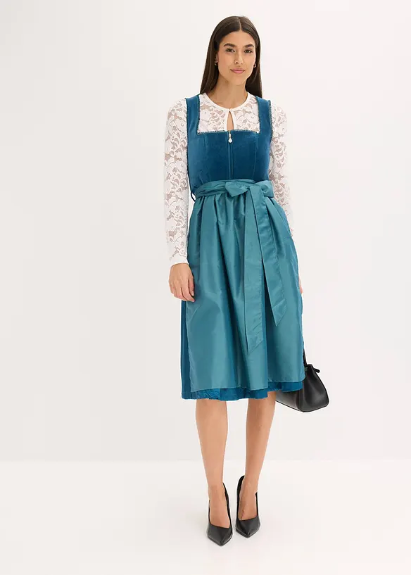 Dirndl avec velours en longueur midi (ens. 2 pces), bonprix