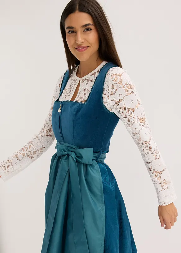 Dirndl avec velours en longueur midi (ens. 2 pces), bonprix