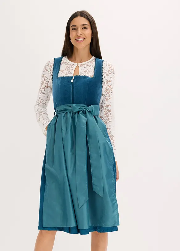 Dirndl avec velours en longueur midi (ens. 2 pces), bonprix
