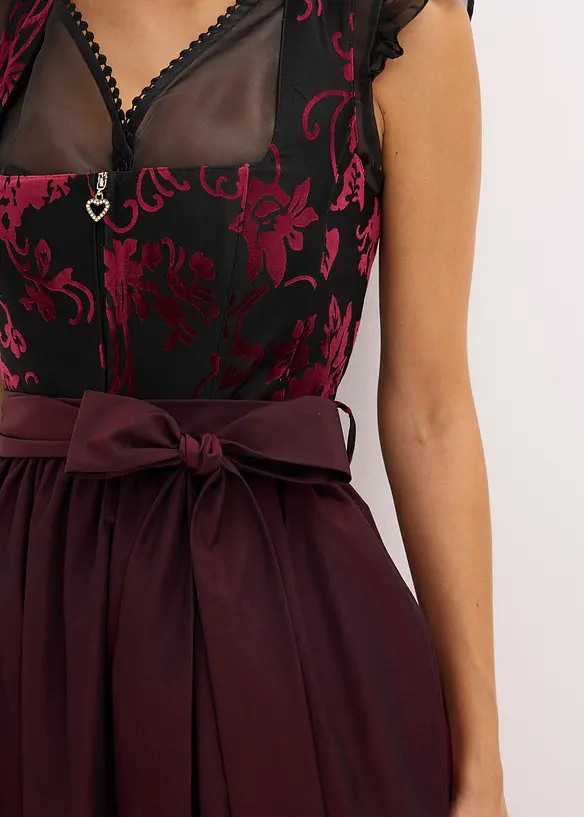 Dirndl avec velours en longueur midi (ens. 2 pces), bonprix