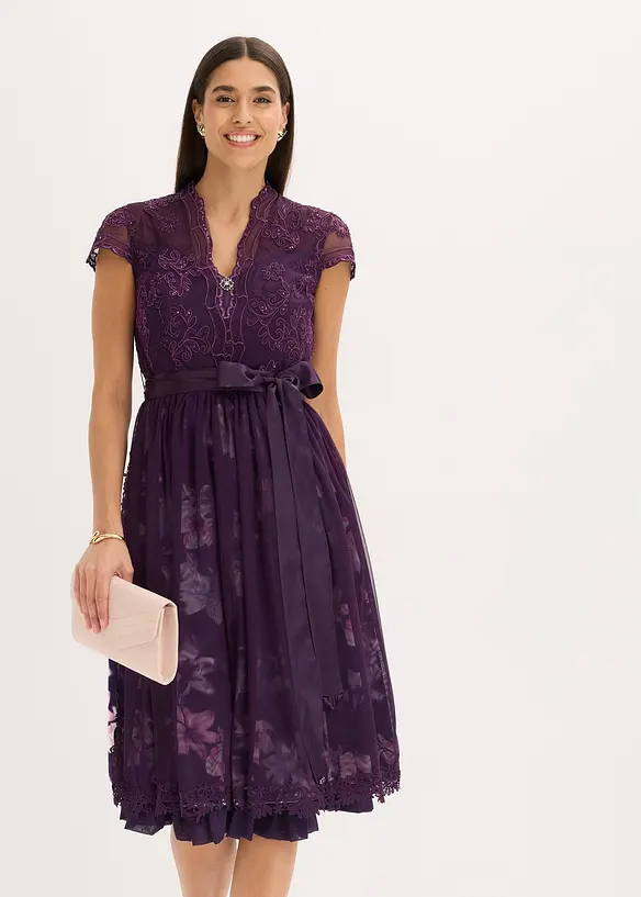 Dirndl avec broderie et jupe en velours (ens. 2 pces), bonprix