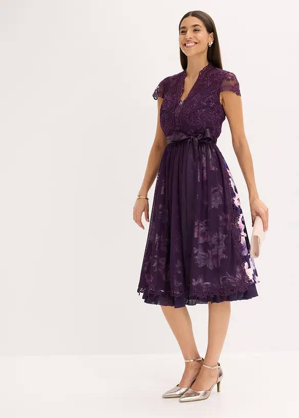 Dirndl avec broderie et jupe en velours (ens. 2 pces), bonprix