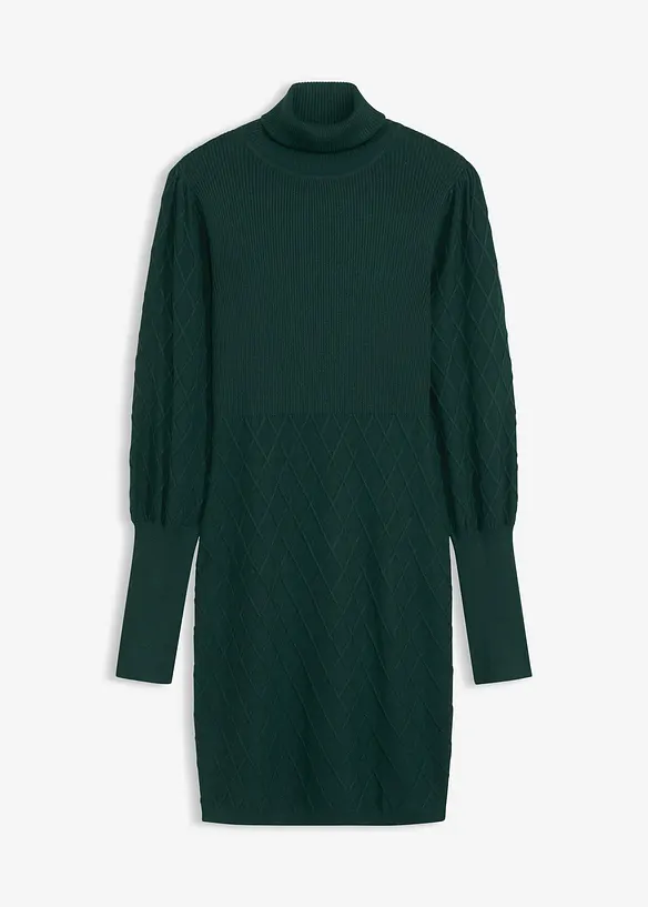 Robe en maille à col roulé, bonprix