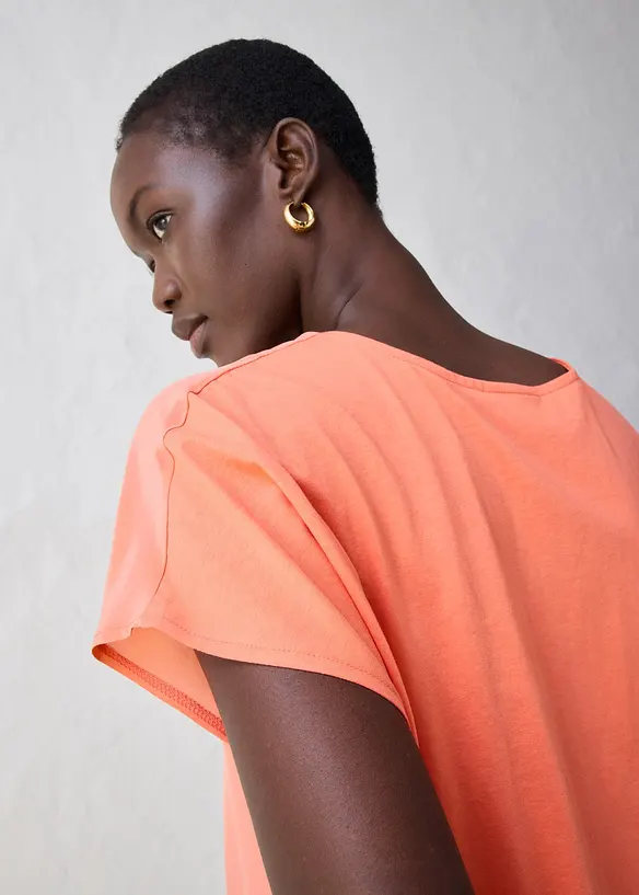 T-shirt avec soie et empiècement tissé, bonprix