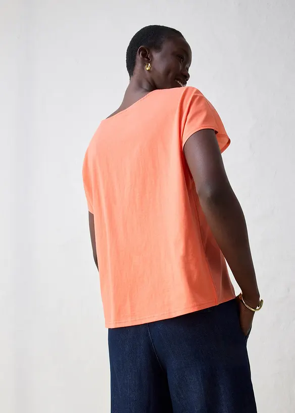 T-shirt avec soie et empiècement tissé, bonprix