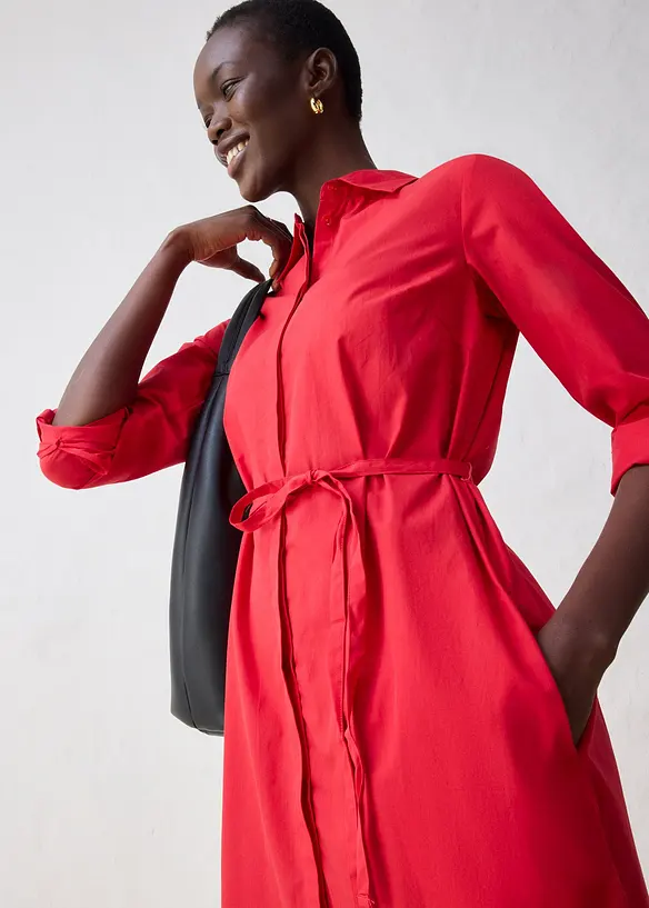 Robe-chemise avec soie, bonprix