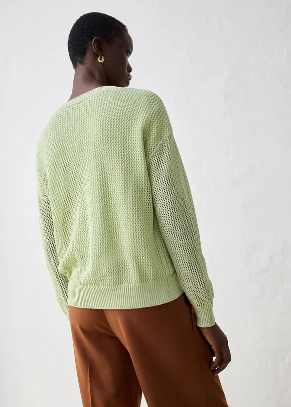 Gilet en maille ajourée, bonprix