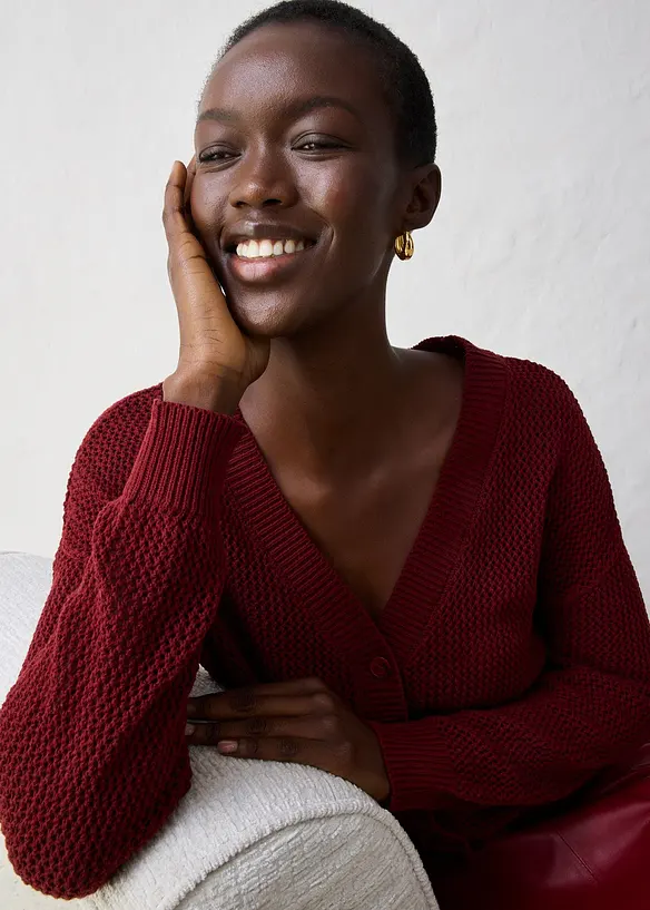 Gilet en maille ajourée, bonprix