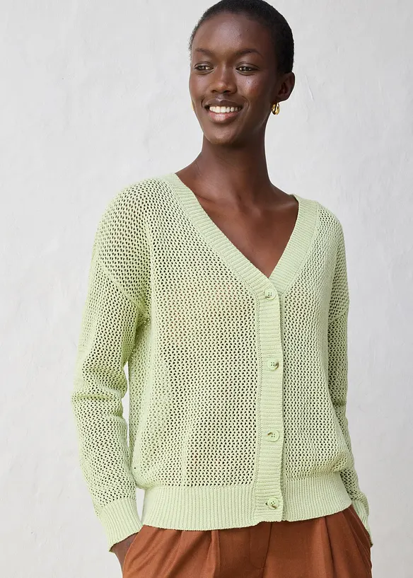 Gilet en maille ajourée, bonprix