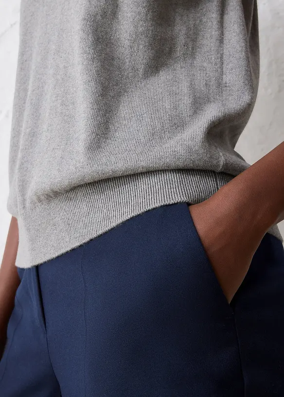 Top en fine maille avec soie et col polo, bonprix