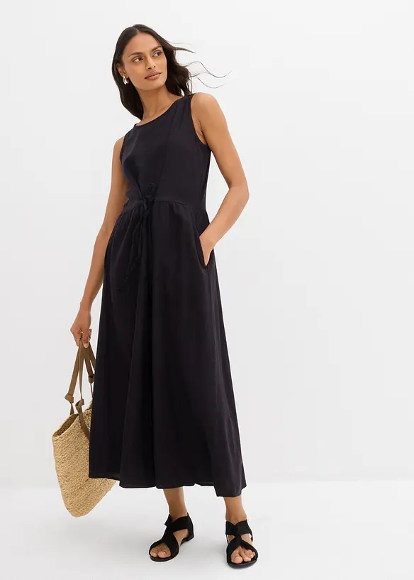 Robe longue en léger mélange de lin et viscose, bonprix