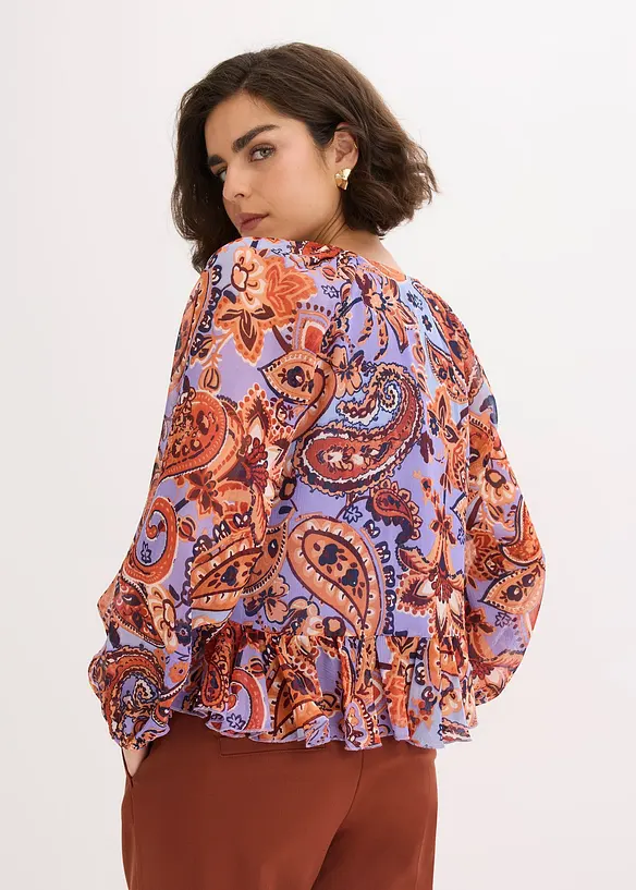 Chemisier en mousseline à volants, bonprix